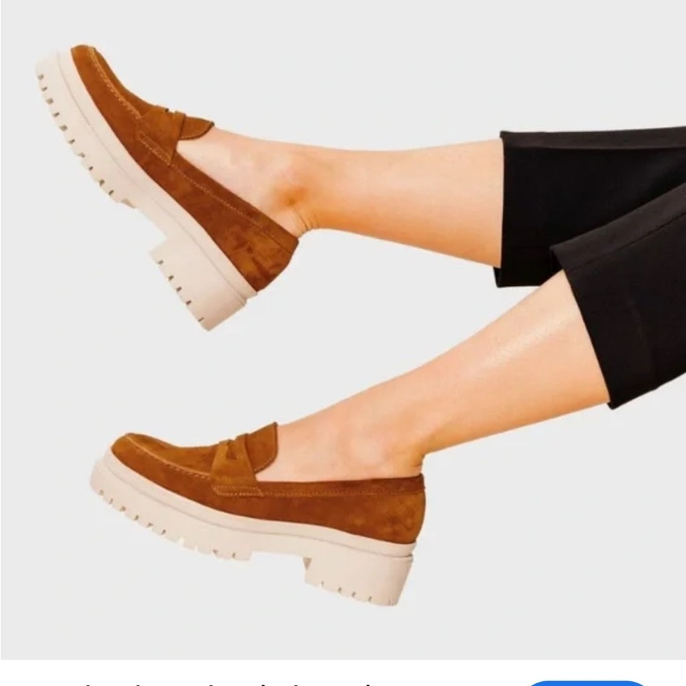 Women’s Chunky Suede Penny Loafers - Brown